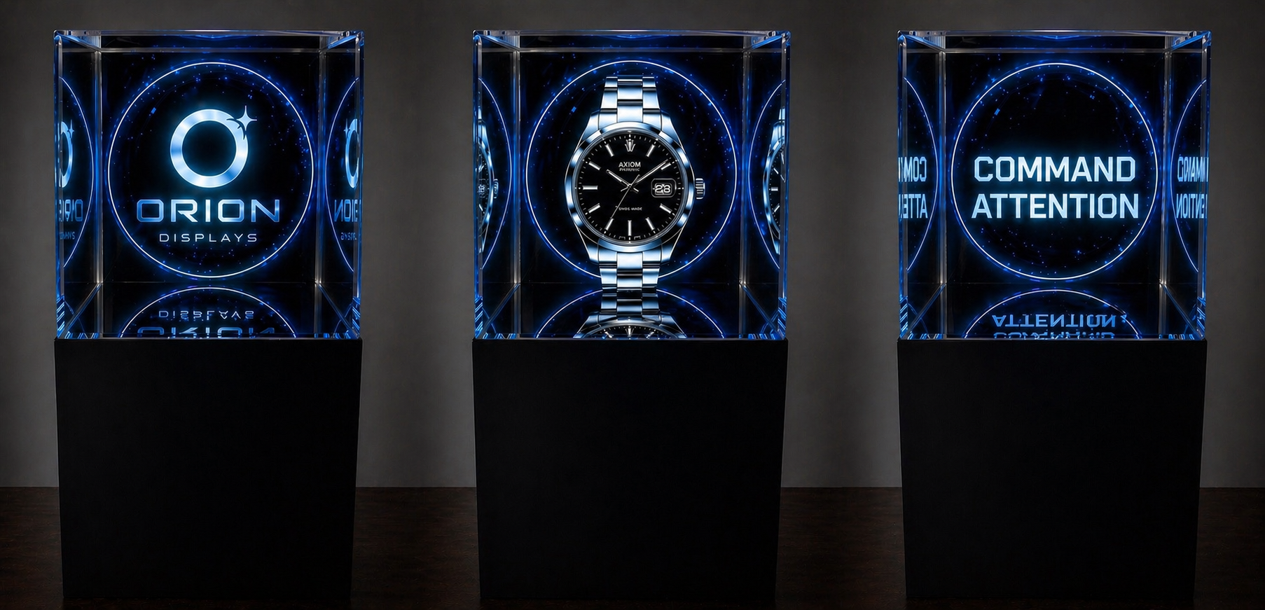 trade show hologram box displays architectural battery-powered trade show hologram box booth generating visual engagement